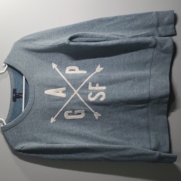 Gap sweatshirt women's size medium M blue white arrows G A P SF - Picture 1 of 8
